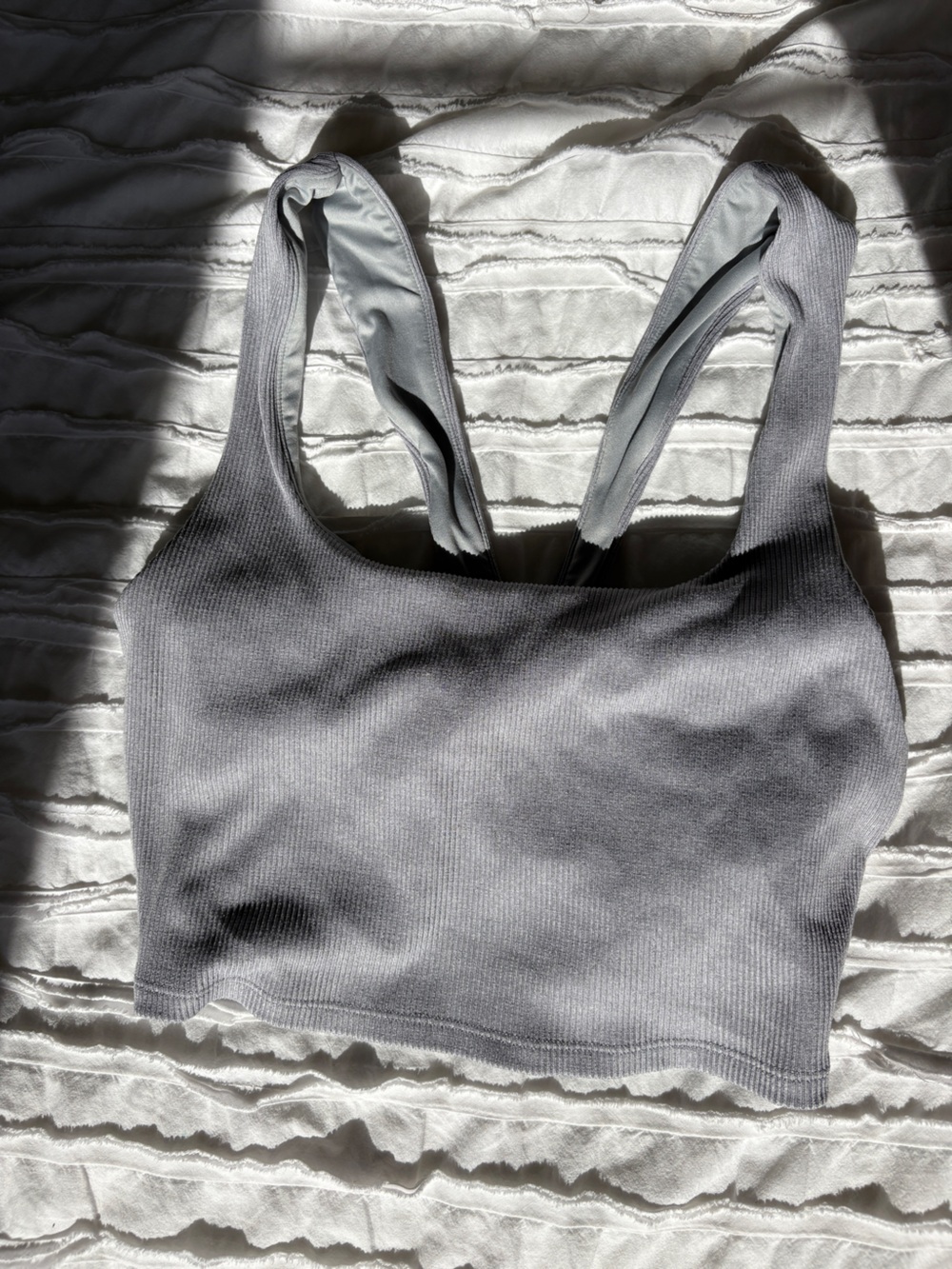ALO Yoga Ribbed Seamless Bralette - Light Gray